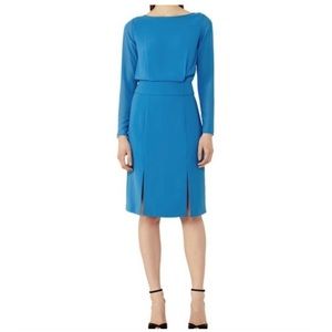Reiss- Alessa Blue Long Sleeve Midi Dress - size 0